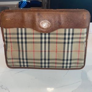 Vintage Burberry Large Clutch Bag